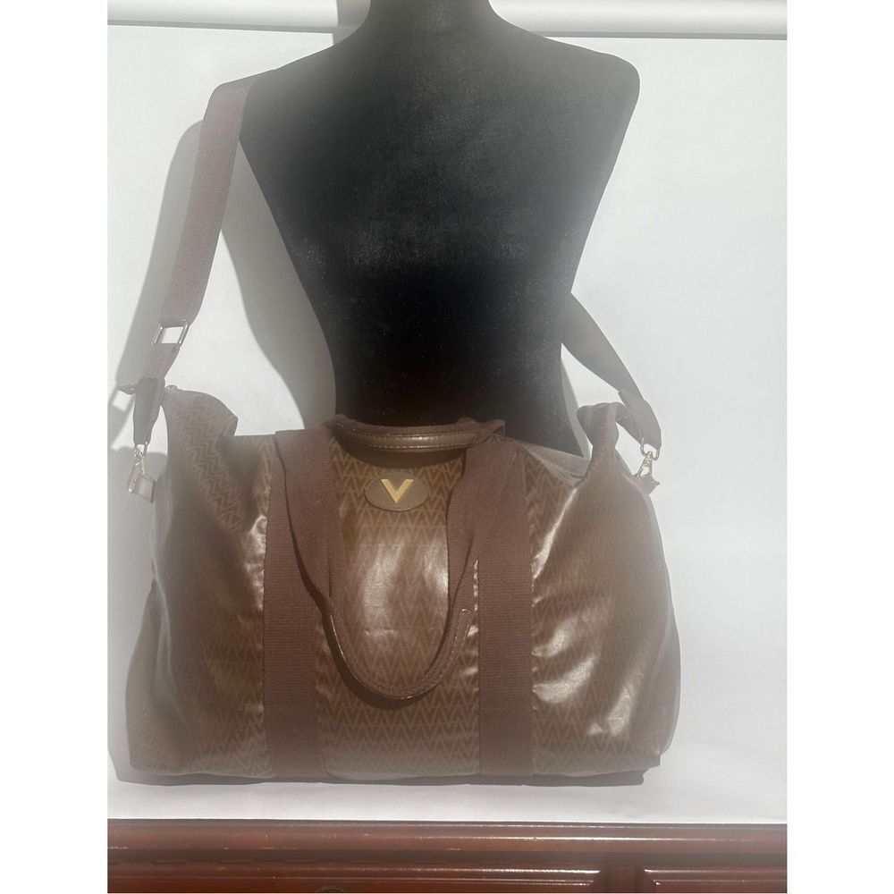 Mario Valentino Travel Boston Bag PVC Leather Brown - Picture 3 of 14